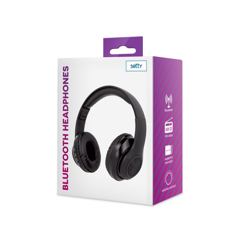 Setty Bluetooth Headphones with Radio, Black