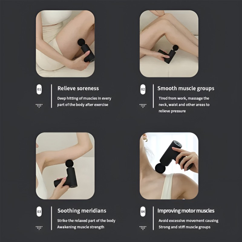 Head And Shoulder Massager Gun, Black