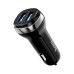 Hoco Car Charger with Lightning Cable 2xUSB 2.4A Z40, Black