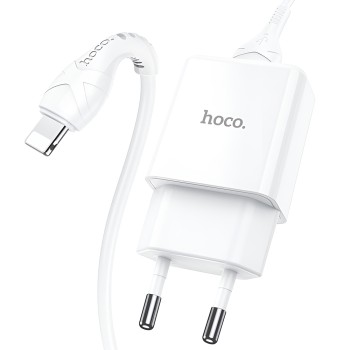 Hoco Wall Charger with Сable USB to Lightning N9 2.1A Especial, White	
