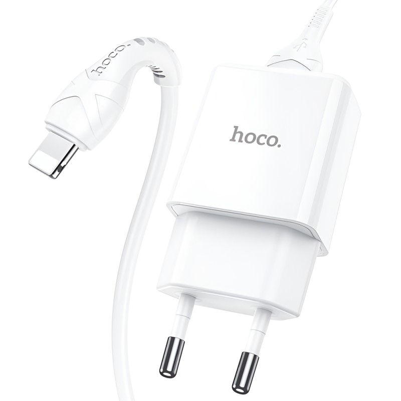 Hoco Wall Charger with Сable USB to Lightning N9 2.1A Especial, White	