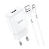 Hoco Wall Charger with Cable USB to Micro-USB 2.1A N9 Especial, White Hoco Wall Charger with Cable USB to Micro-USB 2.1A N9 Especial, White
