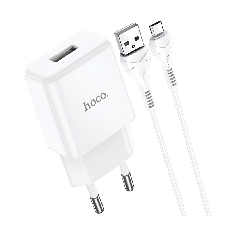 Hoco Wall Charger with Cable USB to Micro-USB 2.1A N9 Especial, White Hoco Wall Charger with Cable USB to Micro-USB 2.1A N9 Especial, White