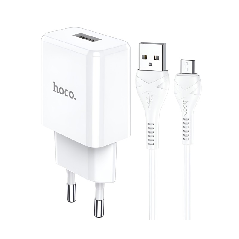Hoco Wall Charger with Cable USB to Micro-USB 2.1A N9 Especial, White Hoco Wall Charger with Cable USB to Micro-USB 2.1A N9 Especial, White
