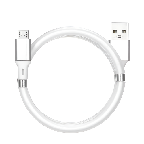 Helmet Cable USB to Micro USB With Magnetic Organizer 1m, White