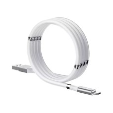 Helmet Cable USB to Type-C With Magnetic Organizer 2.1A 1m, White