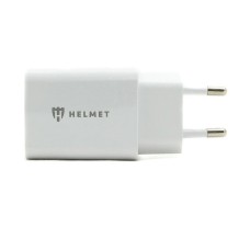 Helmet Wall Charger with Cable USB to Lightning 2xUSB 2.4A, White
