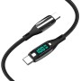 Helmet Cable Type-C to Type-C 100W 1.2m LED Display Series, Black