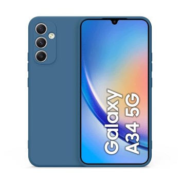 Helmet Case Liquid Silicone Samsung A34, Blue