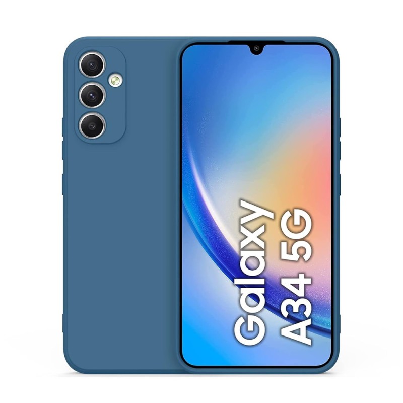 Helmet Case Liquid Silicone Samsung A34, Blue