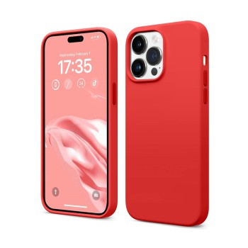 Helmet Case Silicone Soft Touch iPhone 14 Pro Max, Red