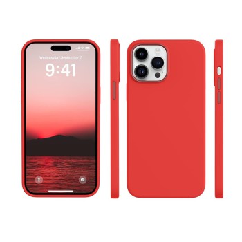 Helmet Case Silicone Soft Touch iPhone 14 Pro Max, Red