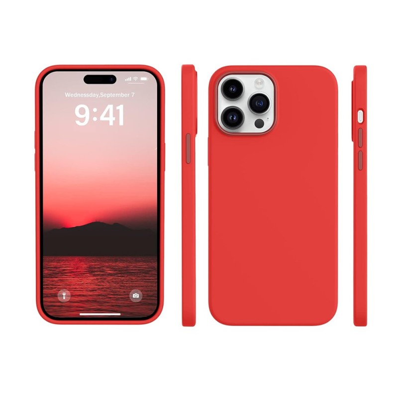 Helmet Case Silicone Soft Touch iPhone 14 Pro Max, Red