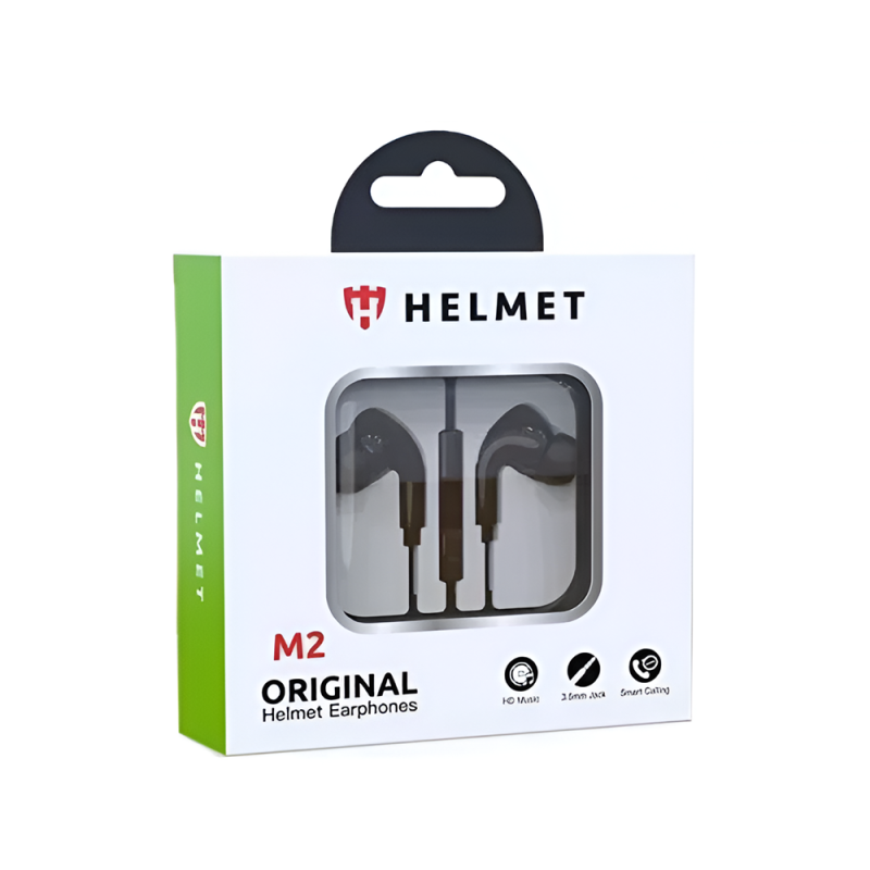Helmet Earphones 3.5mm with Mic M2 Series, Black 