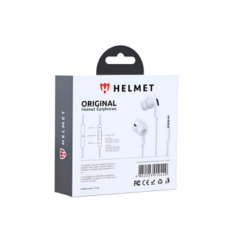 Helmet Earphones 3.5mm with Mic M2 Series, White 