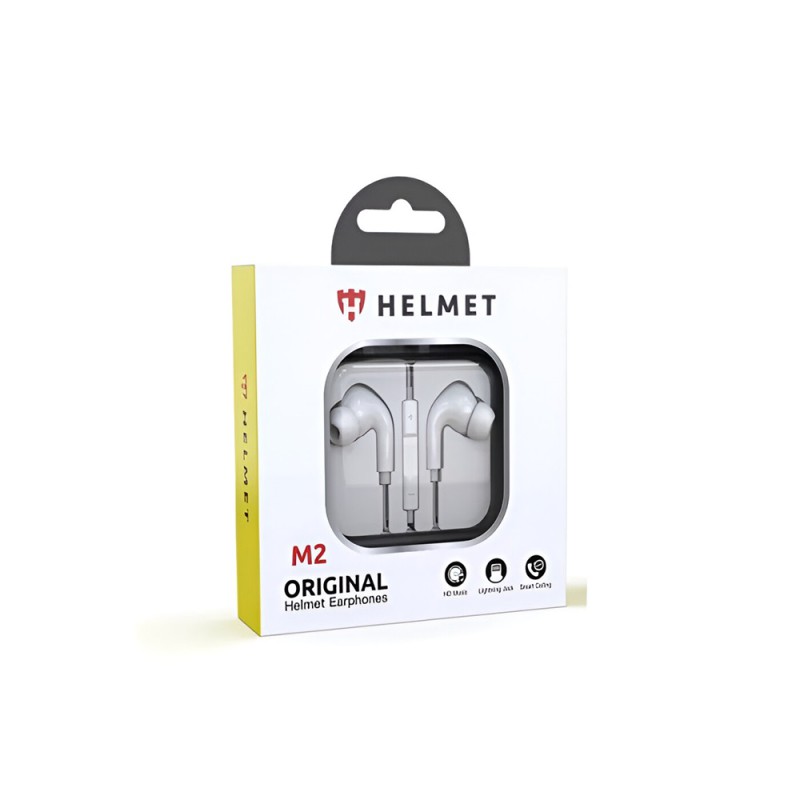 Helmet Earphones Lightning with Mic M2 Series, White