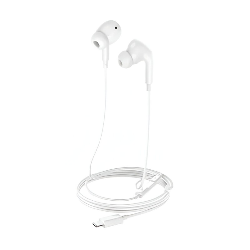Helmet Earphones Lightning with Mic M2 Series, White