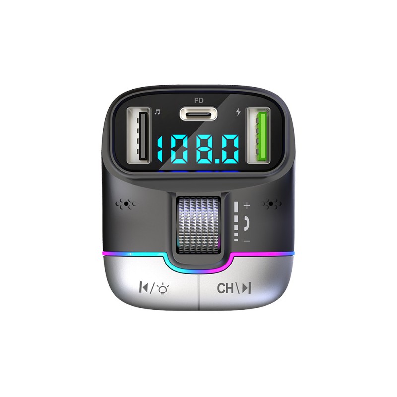 Helmet FM Transmitter 2*USB+1*PD 25W G40, Black