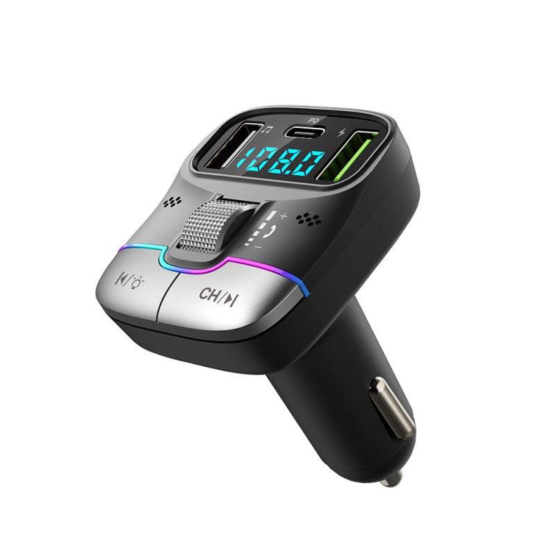 Helmet FM Transmitter 2*USB+1*PD 25W G40, Black