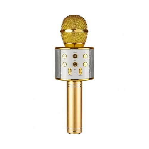 Helmet HANDHELD KTV Portable Karaoke-Speaker Microphone, Gold