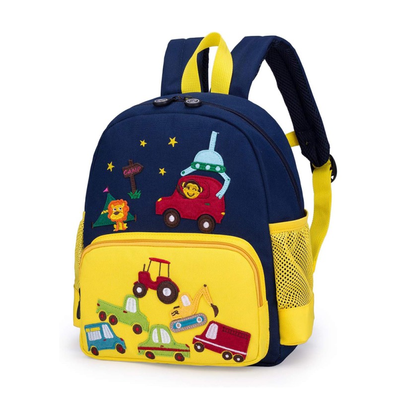 Kids Backpack Yellow Car