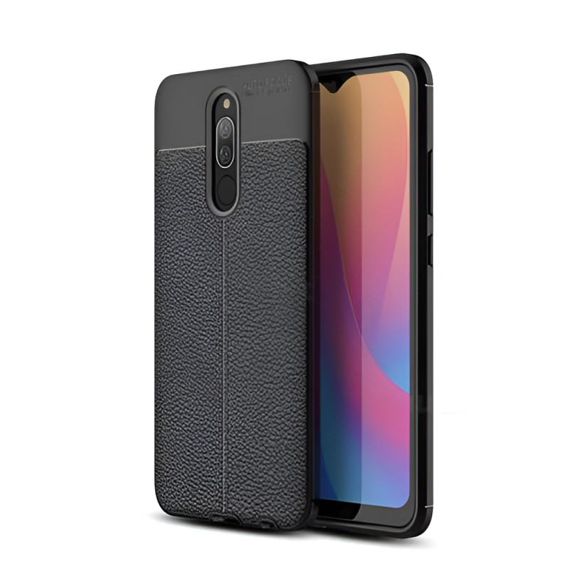 Helmet Case TPU Leather Texture Xiaomi Redmi 8A, Black