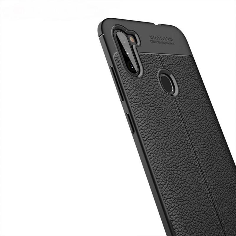 Helmet Case Leather Texture Samsung A11, Black