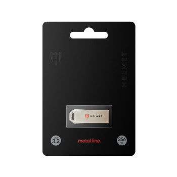 Helmet USB Drive 3.2 Metal Line 256 GB, Silver