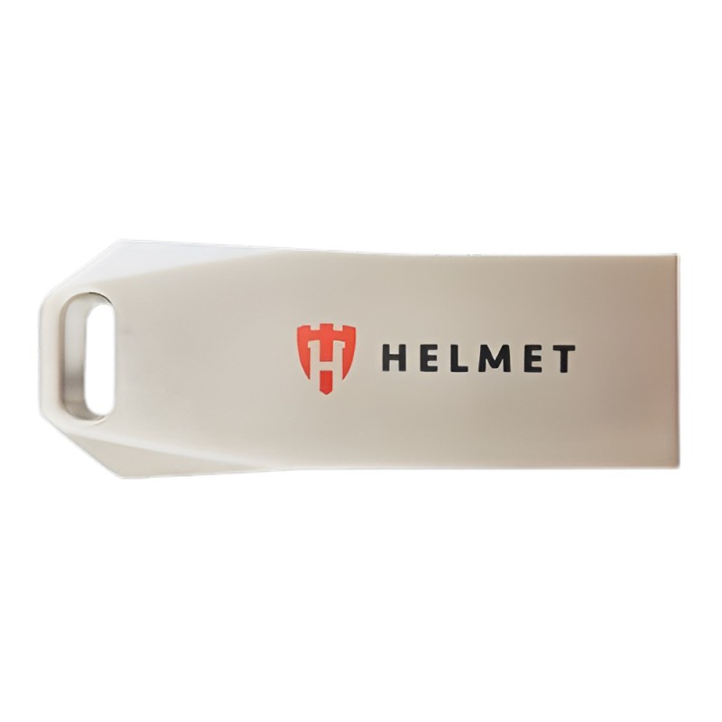 Helmet USB Drive 3.2 Metal Line 256 GB, Silver