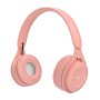 Helmet On-Ear Headphones with MIC Bluetooth Macaron HiFi, Pink (Damaged Box)