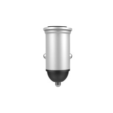 Helmet Car Charger with Lightning Cable 2xUSB 2.4A , Silver