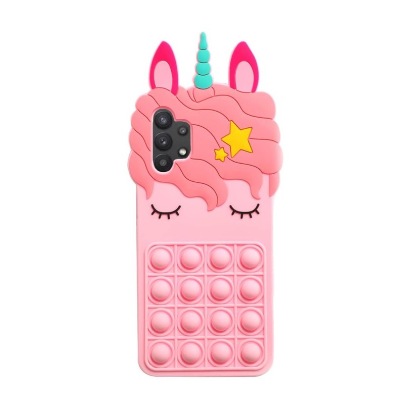 Helmet Case Liquid Silicone Popit Unicorn Samsung A32, Mix
