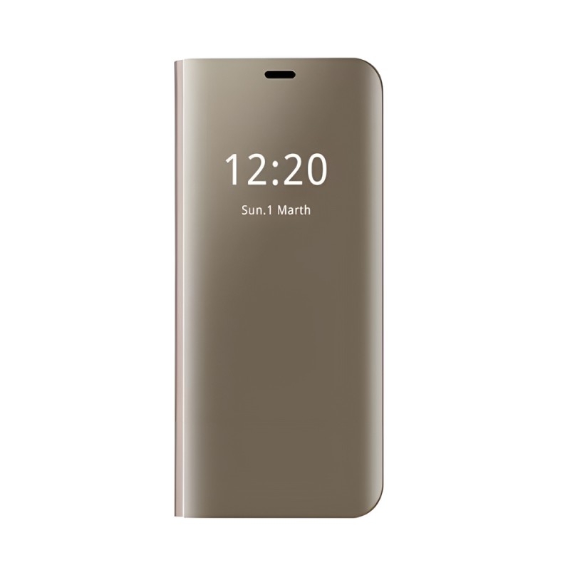 Helmet Case Mirror Flip Samsung J6 Plus, Gold