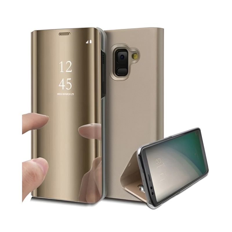 Helmet Case Mirror Flip Samsung J6 Plus, Gold
