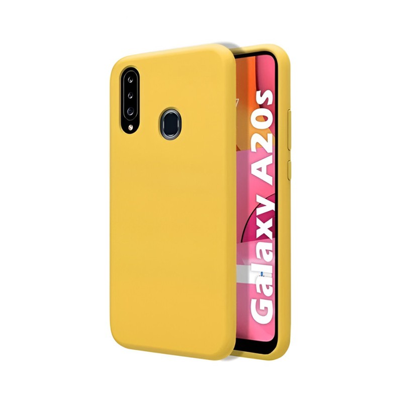 Helmet Case Liquid Silicone Samsung A20S, Yellow Helmet Case Liquid Silicone Samsung A20S, Yellow