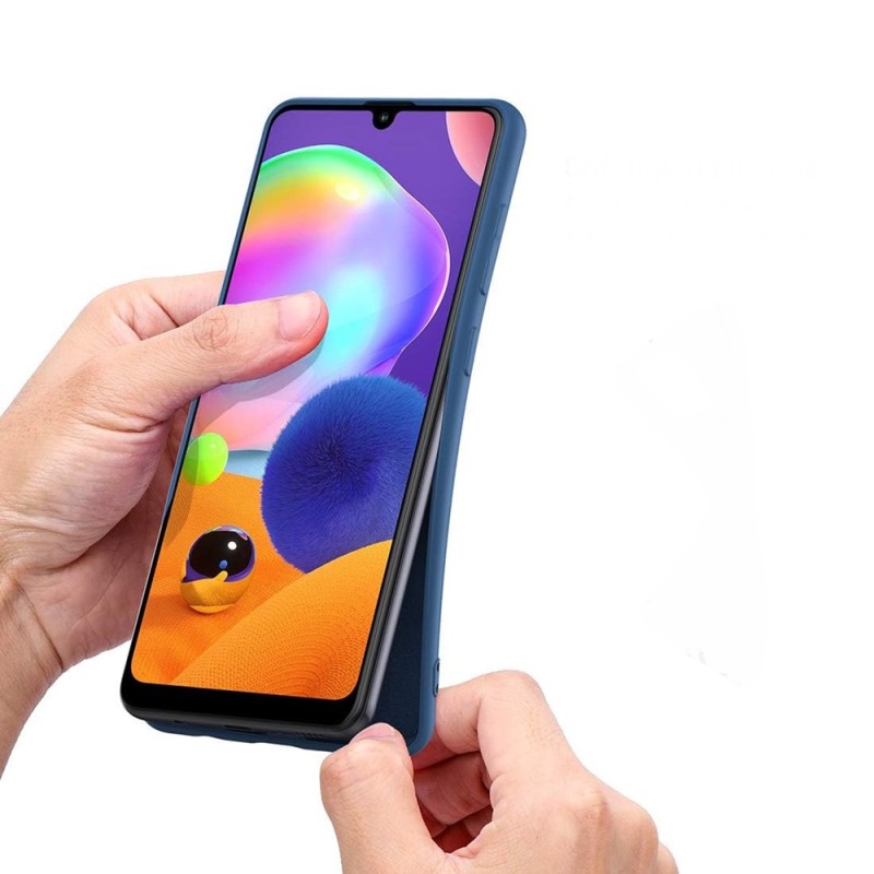 Helmet Case Liquid Silicone Samsung A31, Blue