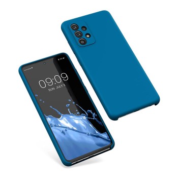 Helmet Case Liquid Silicone Samsung A72, Denim Blue