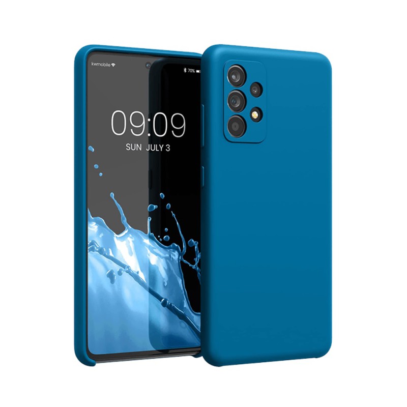 Helmet Case Liquid Silicone Samsung A72, Denim Blue