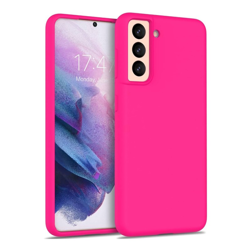 Helmet Case Liquid Silicone Samsung S21 Plus, Pink Red