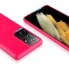 Helmet Case Liquid Silicone Samsung S21 Ultra, Pink Red
