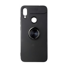 Helmet Case with Ring Liquid Silicone  Xiaomi Redmi 7, Black