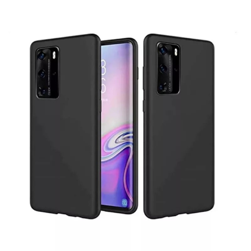 Helmet Case Liquid Silicone Huawei P40, Black