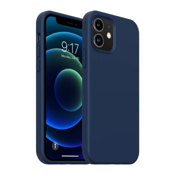 Helmet Case Liquid Silicone iPhone 12 Mini, Navy Blue