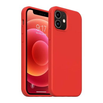 Helmet Case Liquid Silicone iPhone 12 Mini, Red