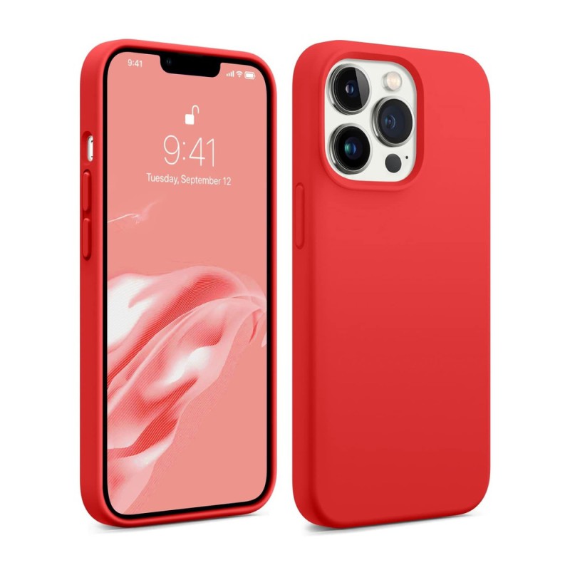 Helmet Case Liquid Silicone iPhone 13 Pro, Red