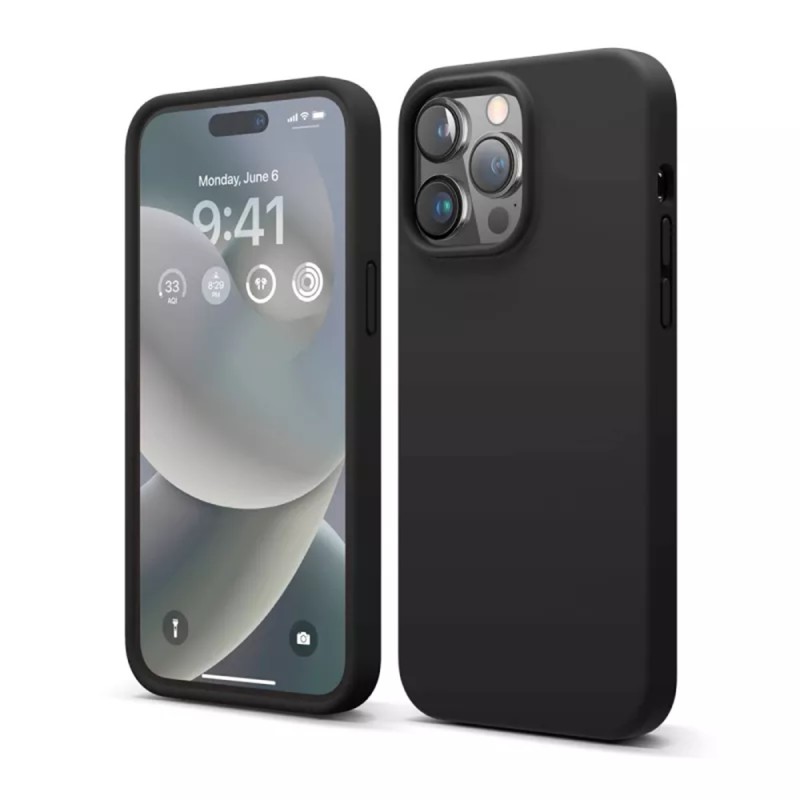 Helmet Case Liquid Silicone iPhone 14, Black Helmet Case Liquid Silicone iPhone 14, Black