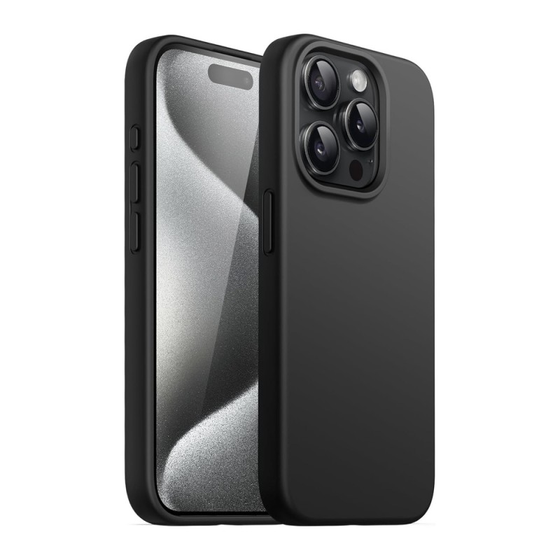 Helmet Case Liquid Silicone iPhone 15 Pro, Black