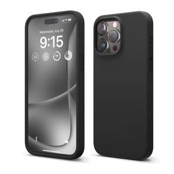 Helmet Case Liquid Silicone iPhone 15 Pro Max, Black