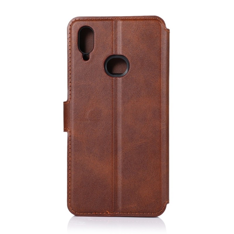 Helmet Case TPU Leather Nylon Samsung A10S, Brown/Red