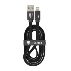 Helmet Cable USB to Lightning Kevlar Flat 2.1A 1m, Black